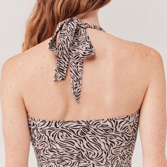 PACT Maya Halter Dress in Windswept‎ Oat - Picture 4 of 9